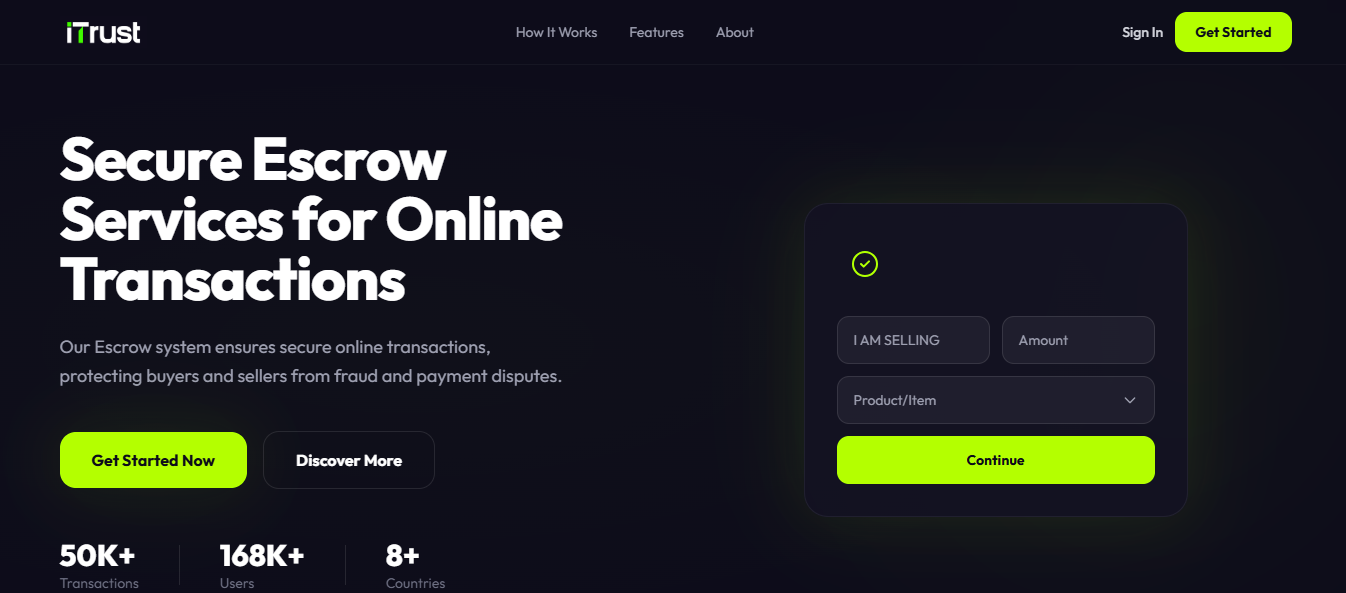 iTrust Escrow System secure online transaction platform with KYC and multi-gateway payments
